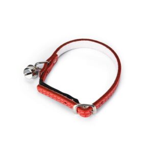 Lederen Kattenbandje met Bel Rood