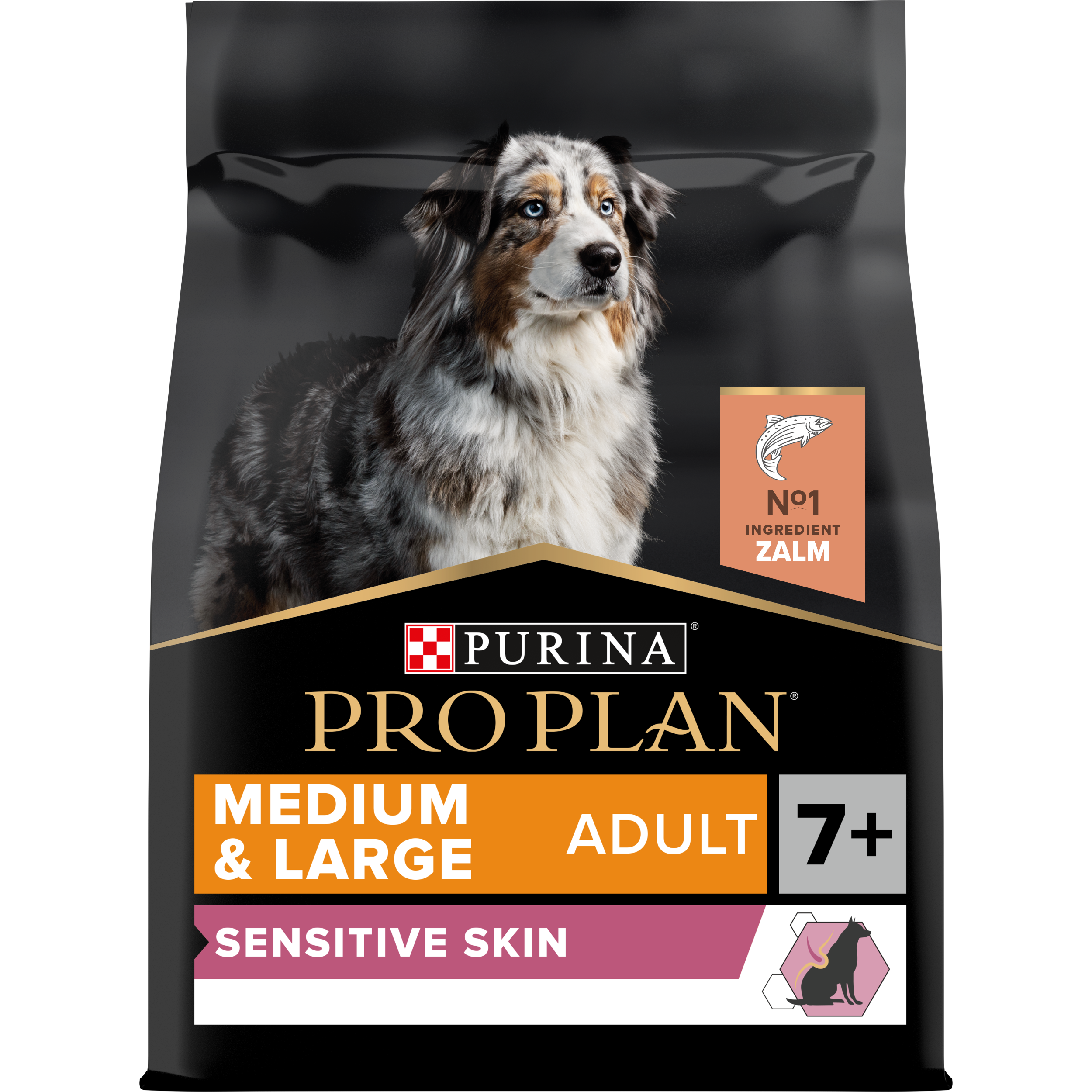 Pro Plan Medium & Large adult 7+ Sensitive Skin met OPTIDERMA® Rijk aan Zalm hondenvoer - Afbeelding 4