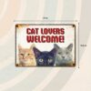 Sign Metal Cat Lovers Welcome