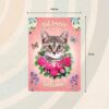 Sign Metal Cat Lovers Welcome Rose