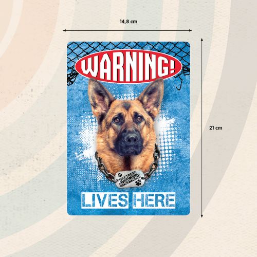 Sign Metal Warning German Shepherd Lives Here