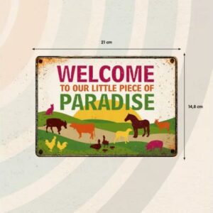 Sign Metal Welcome to our little piece of paradise