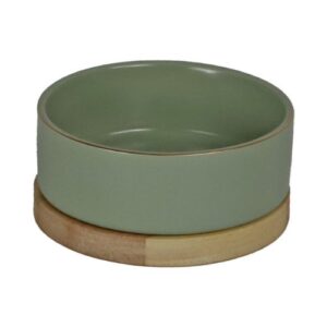 Voerbak Keramiek Hout Groen