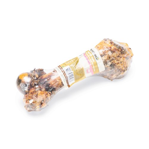 Beeztees Gedroogd Varkensbot 20 cm in folieverpakking – individueel verpakt gedroogd varkensbot voor honden