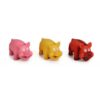 Beeztees Piggies latex hondenspeelgoed varkentjes in roze, oranje en rood, 16x10x9 cm