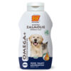 BF Petfood OMEGA+ Schotse Zalmolie voor honden en katten, zijaanzicht fles