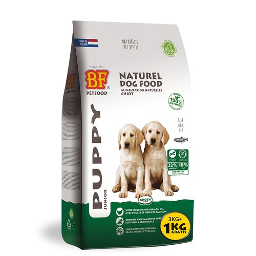 BF Petfood Puppy Krokant Glutenvrij droogvoer voor pups en jonge honden 3+1 kg