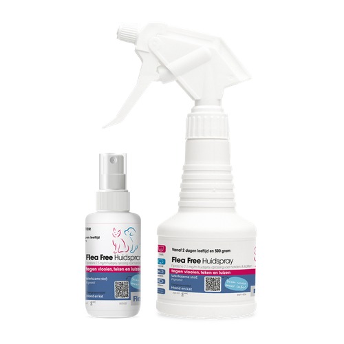 Flea Free Huidspray vlooienspray 100 ml en 250 ml voor hond en kat