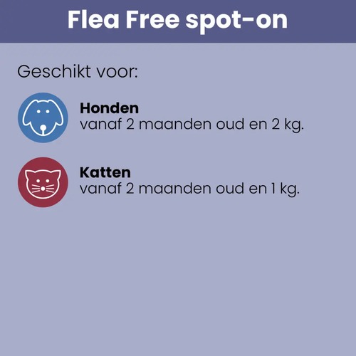 Flea Free spot-on geschikt voor katten vanaf 2 maanden en 1 kilo