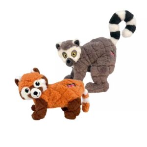 KONG Scampers pluchen hondenspeelgoed Lemur en Red Panda