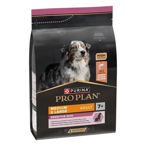 Zak Pro Plan seniorvoer voor honden met zalm, medium en large formaat, Sensitive Skin 7+