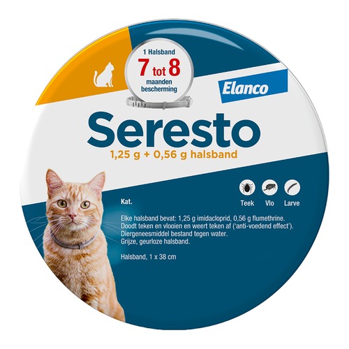Seresto halsband voor katten, verpakking met 1 halsband van 38 cm