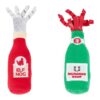 ZippyClaws Catnip Crusherz Elf Nog en Reindeer Beer, twee pluche kerstflesjes voor katten