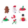 Zes ZippyClaws Festive Cheer kerstspeeltjes voor katten: peperkoekmannetje, sneeuwpop, zuurstok, notenkraker en twee muisjes