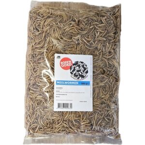Zak Boer'n Goed meelwormen 500 gram met productlabel