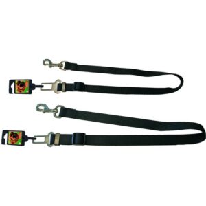 Nylon autogordel hond zwart, beide varianten 20 mm en 25 mm