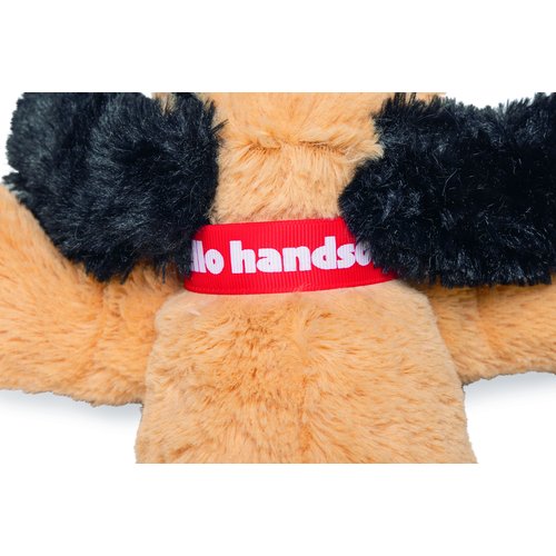 Detailfoto Beeztees Knuffel Belle pluche hondenspeeltje lichtbruin met pieper