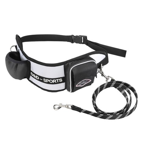 D&D Active Walker joggingset voor honden – witte uitvoering met riem en elastische lijn