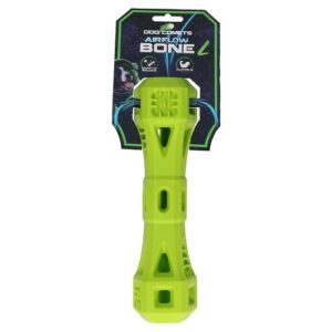 Dog Comets Airflow Bone maat L groen – apporteerspeelgoed voor honden van TPR-rubber