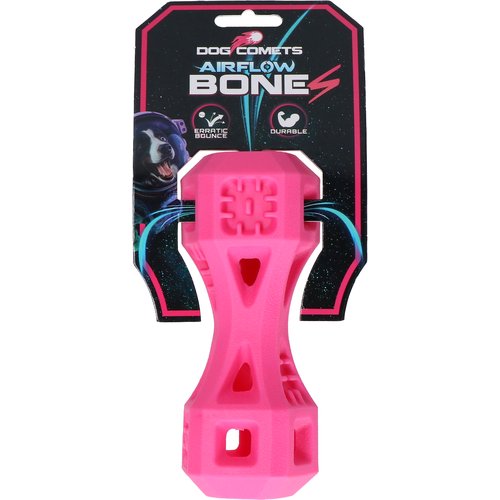 Dog Comets Airflow Bone maat S roze – duurzaam hondenspeelgoed met airflow design