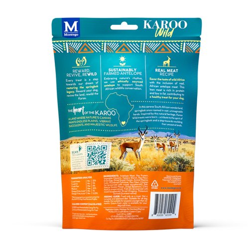 Karoo Wild Training Bits Small Oregano achterkant – ingrediënten en analytische samenstelling