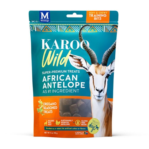 Karoo Wild Training Bits Small Oregano verpakking – training snacks hond antilopenvlees