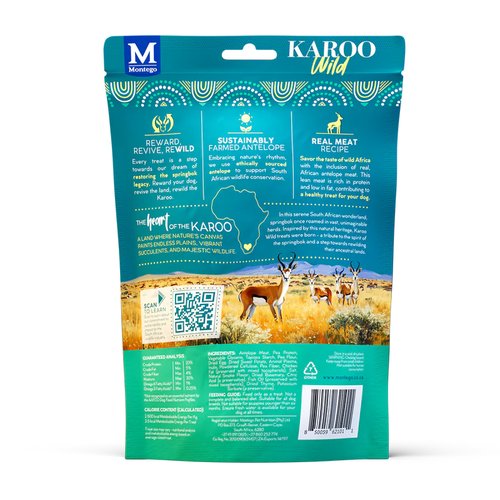 Karoo Wild Training Bits Small Tijm achterkant – ingrediënten en analytische samenstelling