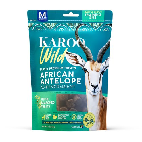 Karoo Wild Training Bits Small Tijm voorkant – zachte training treats van vrij uitlopend antilopenvlees