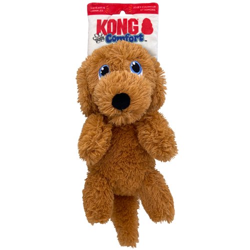 KONG Comfort Pups Goldie – pluche knuffelspeelgoed voor honden met pieper