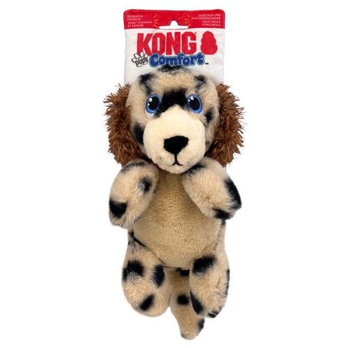KONG Comfort Pups Spot – pluche hondenspeelgoed met geïntegreerde pieper