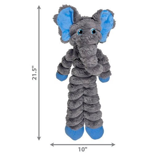 KONG Shakers Crumples Olifant XL detail grommende pieper krakende armen