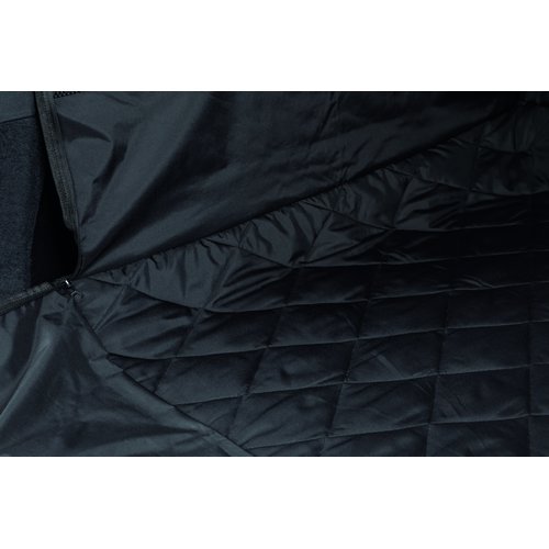 Close-up gewatteerd polyester stof kofferbak beschermdeken met rits en klittenband
