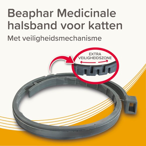 Grijze Beaphar Medicinale halsband voor katten met extra veiligheidszone