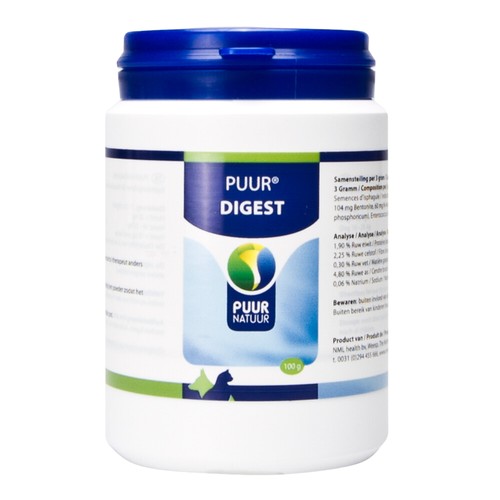 Pot PUUR Digest 100g voor de spijsvertering van hond en kat