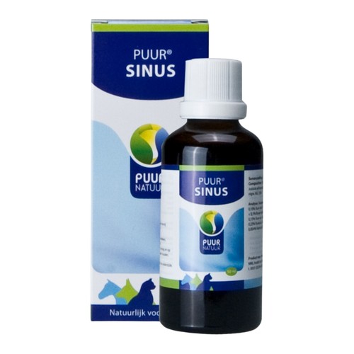 Flesje PUUR Sinus alcoholvrij 50 ml met doosje voor de luchtwegen van katten