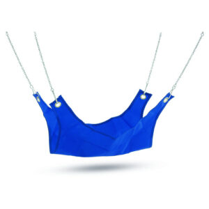 Blauwe Beeztees hangmat voor fretten van 26x26 cm met vier ophangkettingen