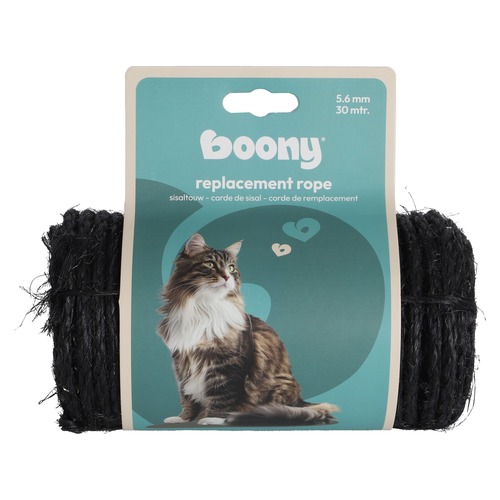 Rol zwart Boony sisal touw van 5,6 mm en 30 meter voor het bewikkelen van een krabpaal