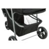Mandje onder de hondenbuggy voor de riem, het drinkflesje en de rest