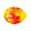 KONG FlexBall Football Medium apporteerbal in geel en rood met diepe groeven