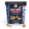 Emmer Montego Bags o' Wags Chewies BBQ Tjoppies 500 gram met zachte hondensnoepjes in de vorm van een karbonaatje