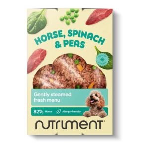 Nutriment Fresh paard, spinazie en erwten 400 gram, vers hondenvoer met 82 procent paardenvlees