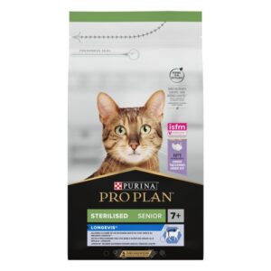 Zak Pro Plan seniorkattenvoer Sterilised Senior 7+ met kalkoen en LONGEVIS, 1,5 kg, vooraanzicht
