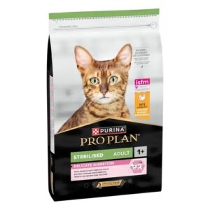 Zak Pro Plan Sterilised Delicate Digestion kattenvoer met kip, vooraanzicht
