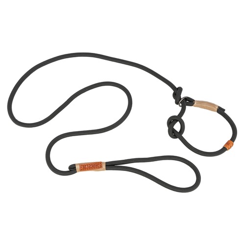 TRIXIE retrieverlijn van rond geweven touw met verstelknoop, metalen ring en leren label