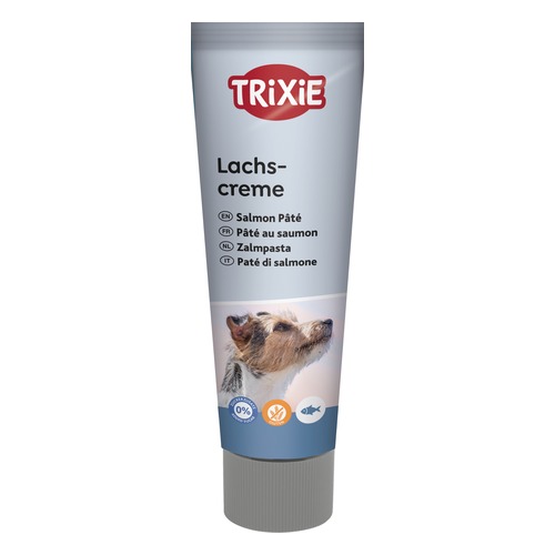 Tube Trixie Zalmpasta van 110 gram, likpasta voor de hond met 35 procent zalm