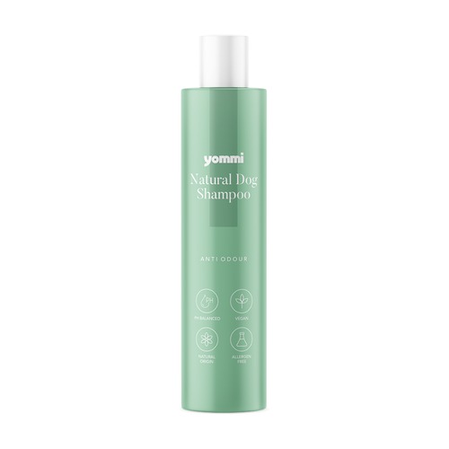 Fles Yommi hondenshampoo tegen geur Anti Odour 250 ml voor een frisse vacht