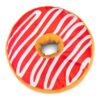 Bovenkant van de Beeztees Donut XL Framboos met rood en wit glazuur
