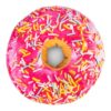 Bovenkant van de Beeztees Donut XL Regenboog met roze glazuur en spikkels