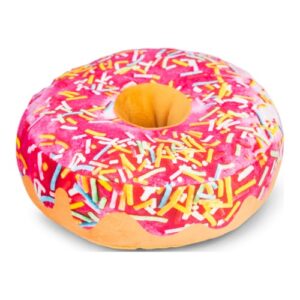 Beeztees Donut XL Regenboog, roze donut hondenknuffel met gekleurde spikkels