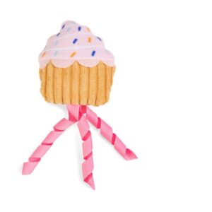 Pluche cupcake kattenspeelgoed met roze sliertjes van Beeztees